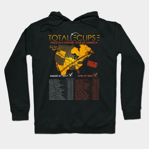 Total Solar Eclipse 2024 Twice In A Lifetime 2017 Hoodie by NerdShizzle